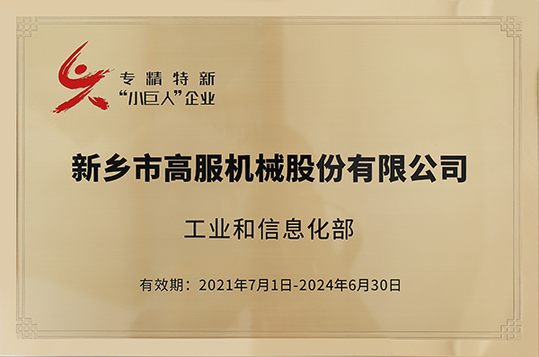 2020年，入選“國家級專精特新小巨人”企業(yè)