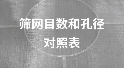 篩網目數(shù)和孔徑對照表